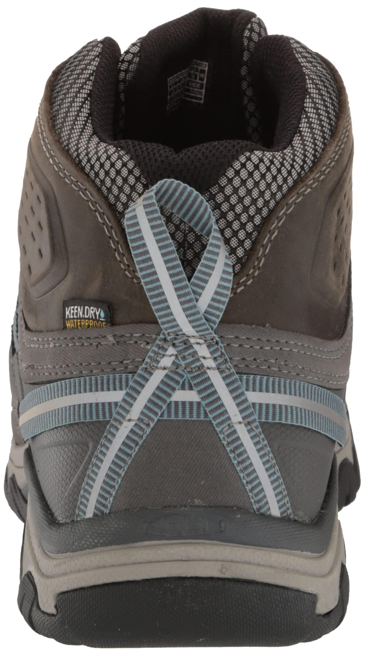 KEEN Women's Targhee 3 Mid Height Waterproof Hiking Boots, Magnet/Atlantic Blue, 9