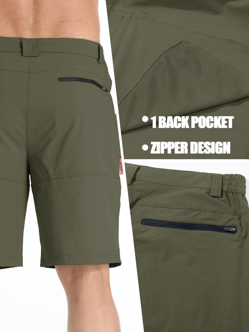 TACVASEN Cargo Shorts for Men Outdoor Work Hiking Shorts Lightweight Quick Dry Casual Summer Golf Dress Fishing Elastic Waist Green 38