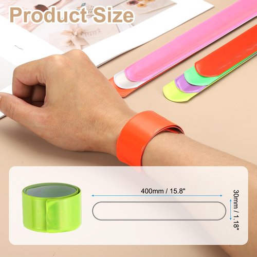 PATIKIL 40cm Reflective Bands, 6pcs Reflective Arm Bands Straps Wrist Reflective Running Gear Long Safety Reflective Straps Bracelets High Visibility for Night Walking Bicycle, Yellow