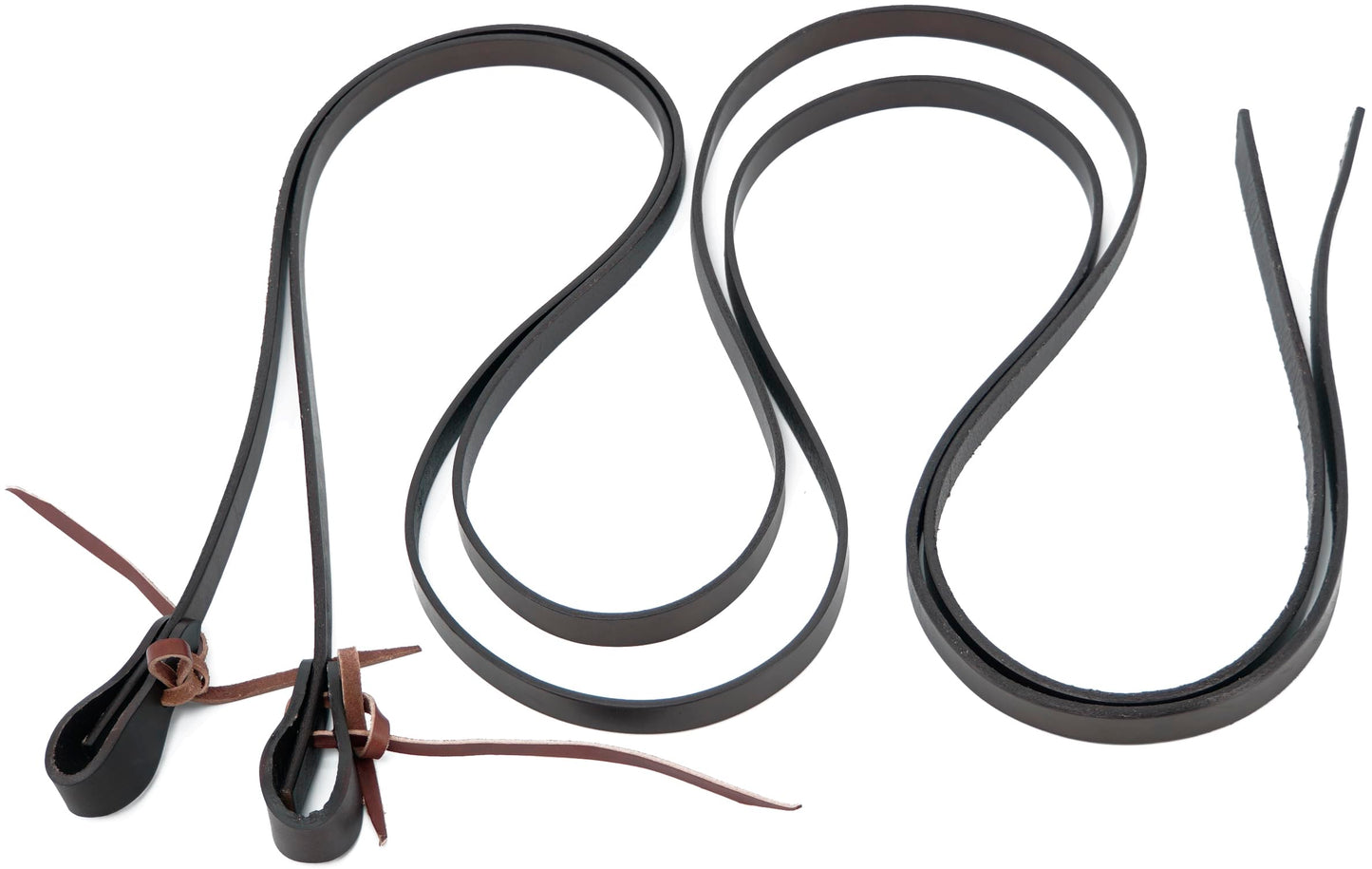 Jeereal Ranch Heavy Leather Split Reins, Heavy Oil Weighted,Broken in,Supple Leather Reins for Western Horse ProTack, 5/8" x 8' (Black Brownn)