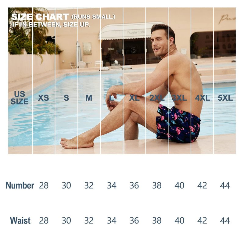 BRISIRA Mens Swim Trunks Quick Dry Swim Shorts 5 inch Inseam Stretch Water Beach Shorts with Compression Liner Zipper Pocket