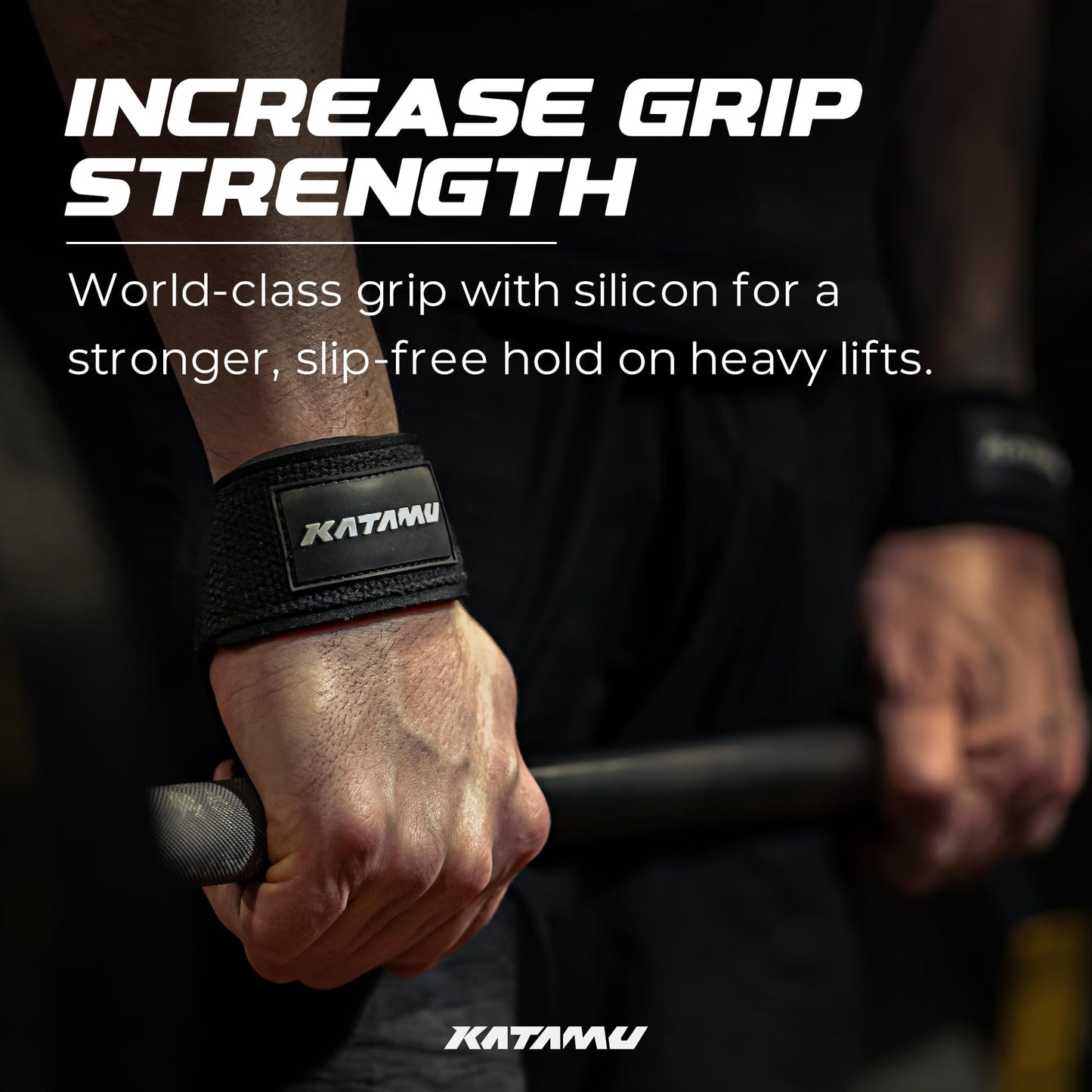 Katamu Weightlifting Straps | Lift More | Premium Weightlifting Straps | Men and Womens Squat Lifting, Powerlifting and Weight Training Support Straps
