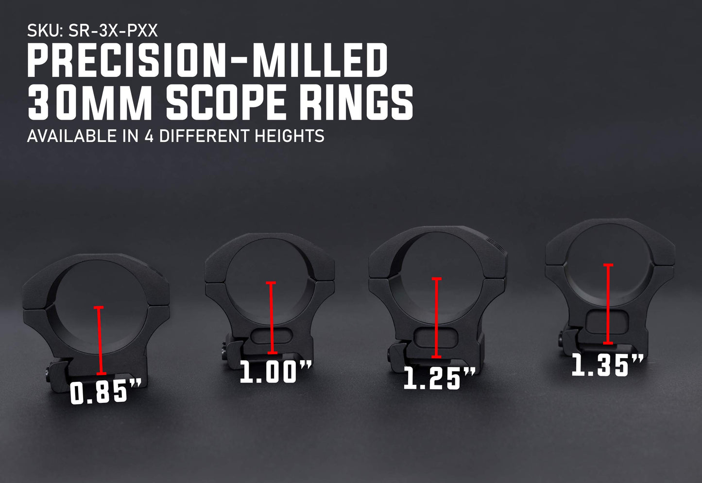 Monstrum Precision Weaver Scope Rings | 1 inch Diameter | 1.20 inch Center Height