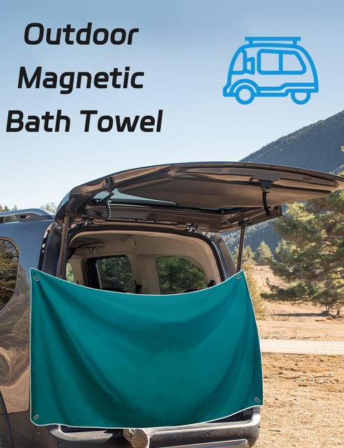 ZGXZQ Magnetic Bath Towel Oversized Quick-Dry Microfiber Towel with Magnetic Closure, Super Absorbent & Sand-Resistant for Beach, Pool, Travel, Gym & Camping 75"x30" (Gray)