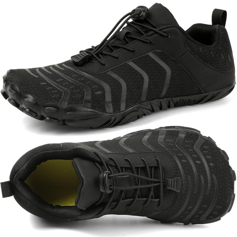Barefoot Shoes Men Women Minimalist Shoes Zero Drop Workout Cross-Trainer Hiking Water Wide Toe Box Grounded Footwear Weightlifting Walking Black