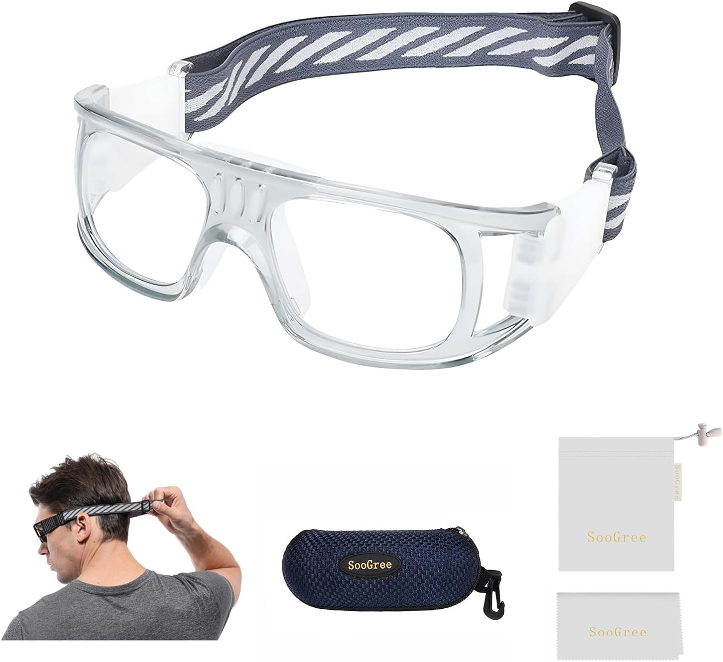 "N/A" Sports Goggles Glasses Men Racquetball Basketball Football Eyewear Protective Glasses Shock Collision Lens Replaceable