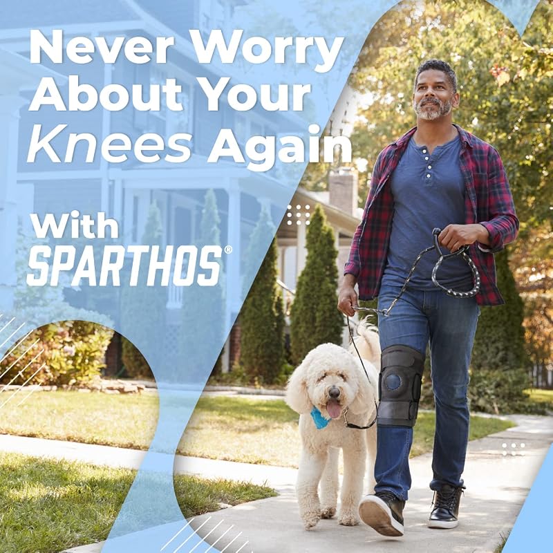 Sparthos Knee Brace for Men & Women with Hinge Support, Gray-Black Small (Variation: Gray/Black+Small)