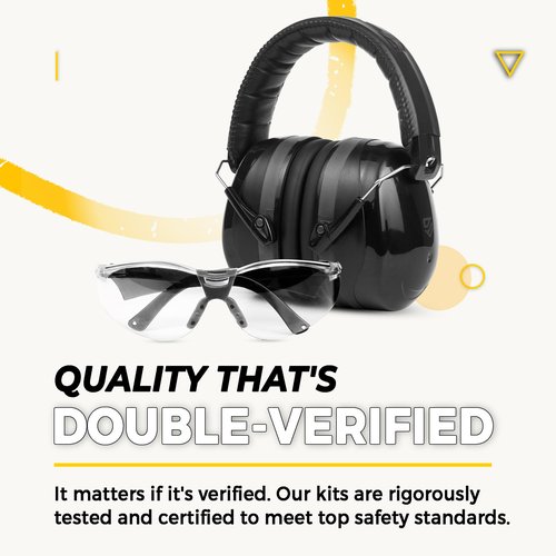 TradeSmart High-Performance Earmuffs for Shooting Range & Shooting Eye Protection Glasses + Firearm Confidence Course Included