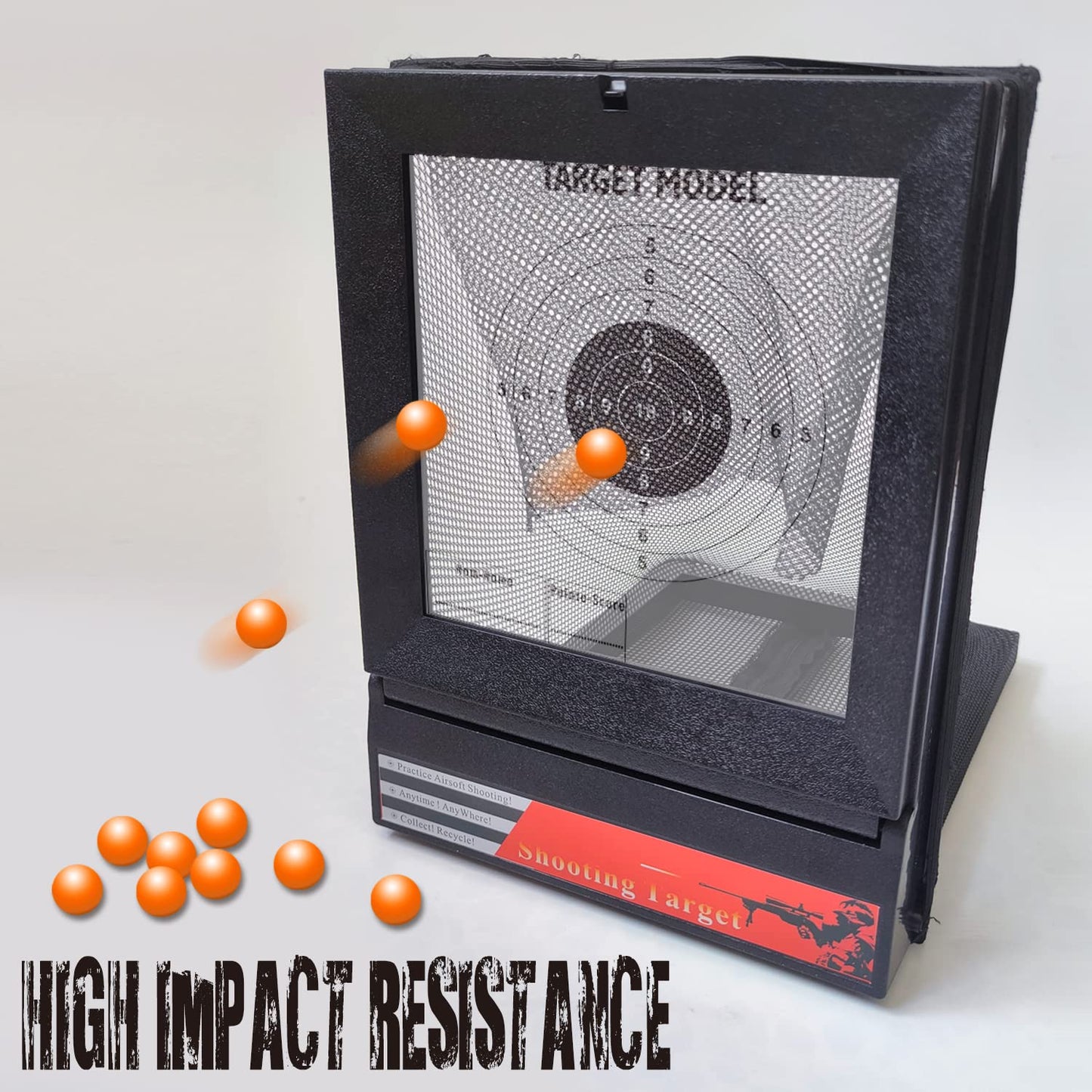 JRZDFXS Airsoft Target with Trap Net Catcher, Stand and Paper Target, for Airsoft Gun Training Shooting BB Pellets Indoor Outdoor