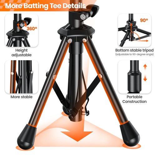 Dayacoco 2025 New Upgrade Portable Batting Tee for Baseball/Softball,23.23 to 40.16 Inch Baseball Tee for Kids,Batting Tee,Softball Tee,Youth Hitting Tee,Teeball Tee,Travel Tee,Easy Adjustable Height