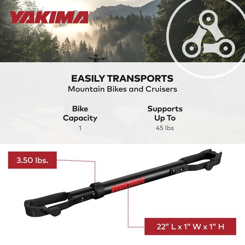 Yakima Bike Adapter for Sloped Top Tube Bikes, Mountain Bikes & Cruisers - Seat Post & Stem Bar for Bicycle Mounting on Mast Style Hitch Rack, TubeTop