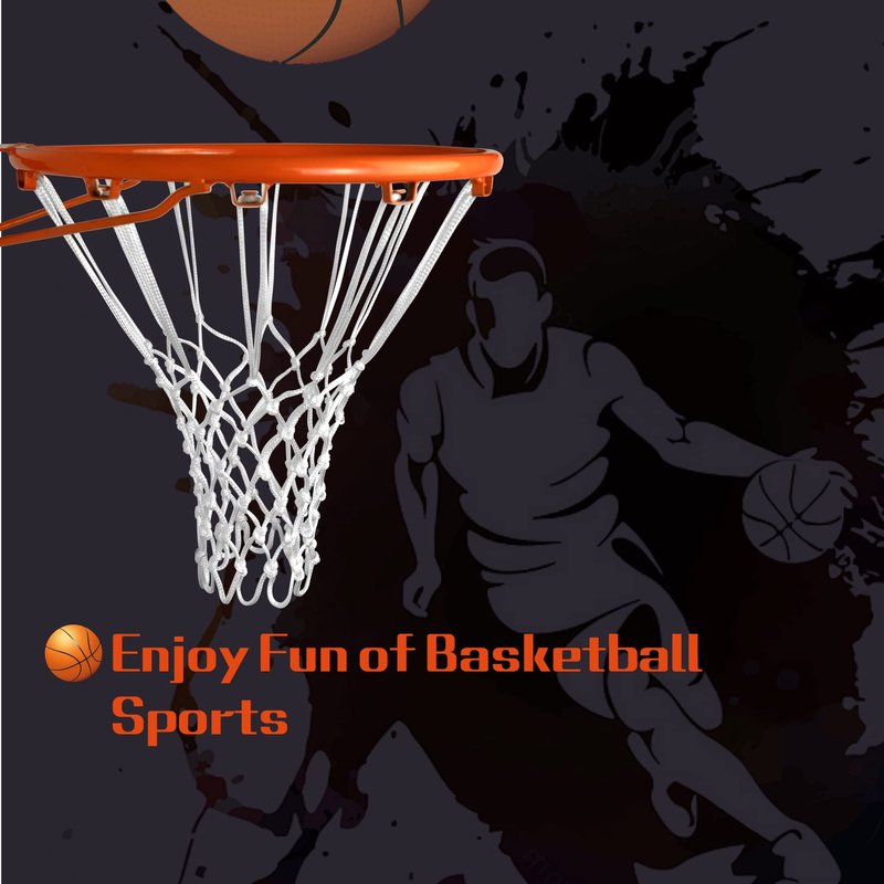 Sanung 2 Pack Basketball Net, Weather-Proof Standard Size Replacement White Basketball Mesh Net for Indoor and Outdoor, Easy to Install