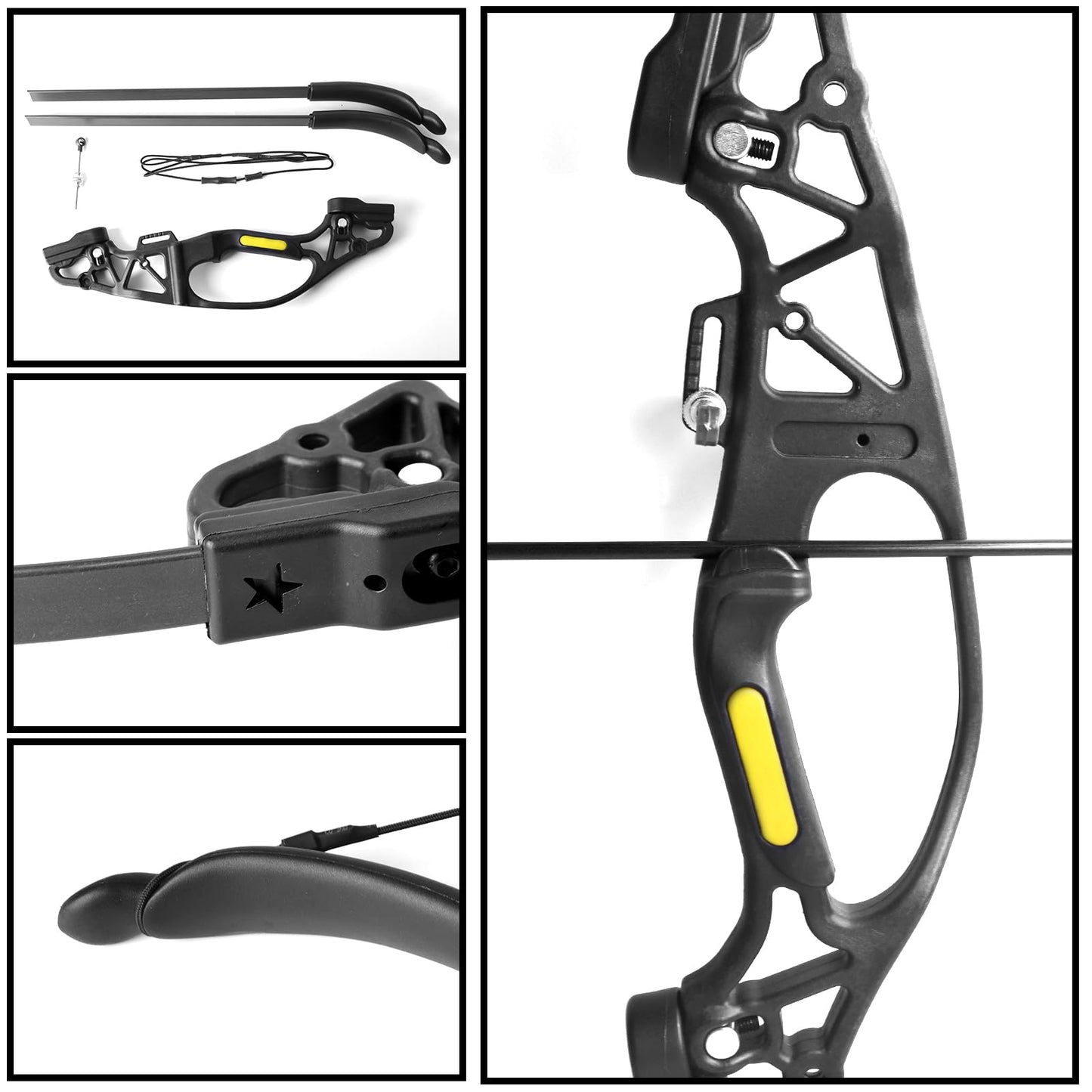 41" Archery Set,Youth Bow and Arrow Set, Suitable for Beginners and Teenagers in Archery, Adjustable from 10-15 Pounds, Suitable for Training and Improving Archery Skills in Various Scenarios(Black