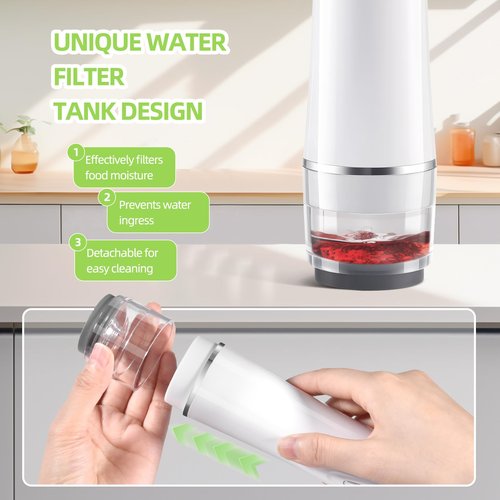 Electric Mason Jar Vacuum Sealer Kit, Cordless Handheld Sealer for Wide Mouth & Regular Mouth Mason Jars, Portable Food Storage and Canning (White Vacuum Sealer + 30 Bags)