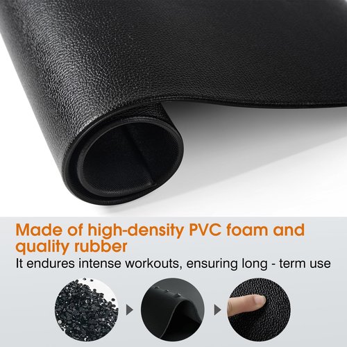 MoyRetty 2-Pack Exercise Equipment Mat, 24 x 11.8 inches, Anti-Slip Rubber Floor Protection for Peloton Bike and Treadmill, Black