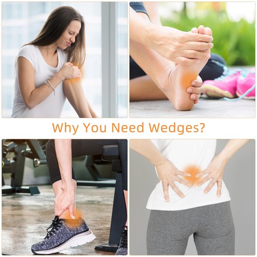 Harderwill 5 In 1 Yoga Foam Squat Wedge Blocks for Calf Stretching Yoga Wrist Support Fitness Pilates with Gym Bag