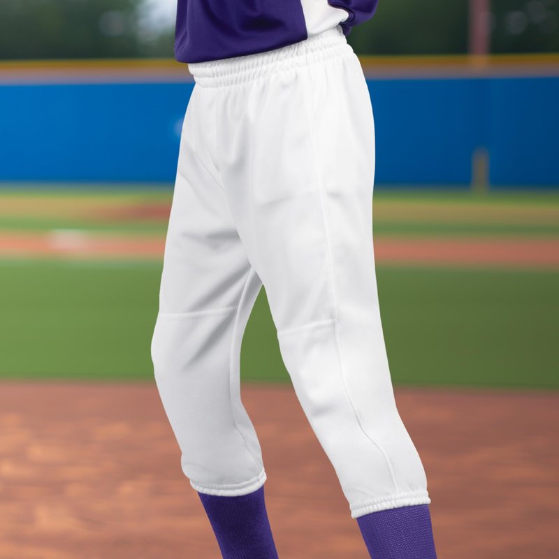 Augusta Sportswear Youth Gamer Pull-Up Baseball Pant White L
