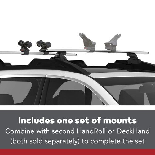 YAKIMA HandRoll Rooftop Mounted Kayak Rack for Vehicles with Heavy Duty Strap, Bow, and Stern Tie Down, Tool Free Installation, Set of 2 Kayak Rollers