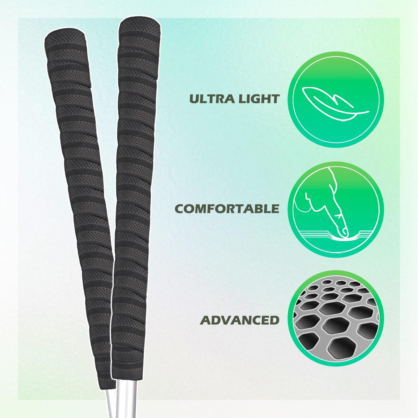 3 PCS Golf Grip Wrapping Tapes, 1 x 40 inch Black Golf Club Grip Tape, Provides Excellent Feeling and Control
