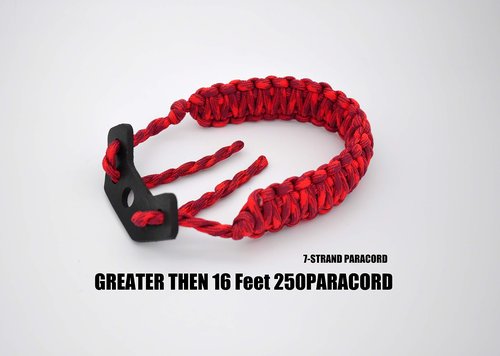 HZUTUZH Bow Archery Wrist Sling 250 Paracord - Multi Functional Survival Compound Bow Wrist Sling for Hunting & Shooting - No Stabilizer Needed - Successive Length Greater Then 20 Feet (RED)