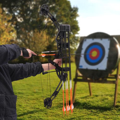 Surneis Archery Bows for Adults, Compound Bow Arrow Set with Spreader Archery Set 30-60lbs Draw Weight 19-30in Draw Length 5-Pin Sight with Reinforced Arm Guards for Archery Target Training