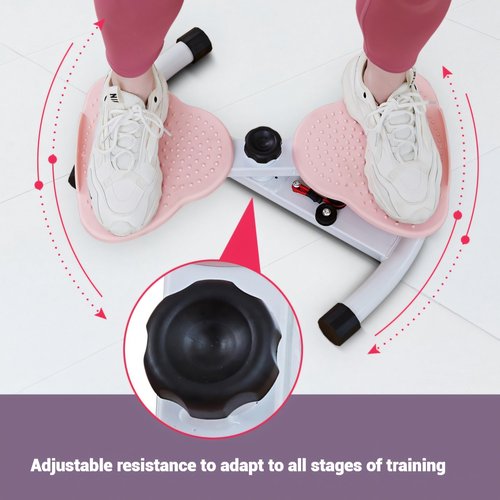 220 lbs Noiseless Anti-Slip Waist Twister Board - Ab Machine with Resistance Bands for Core Exercise & Slimming Waist, Home Gym Equipment Women & Men