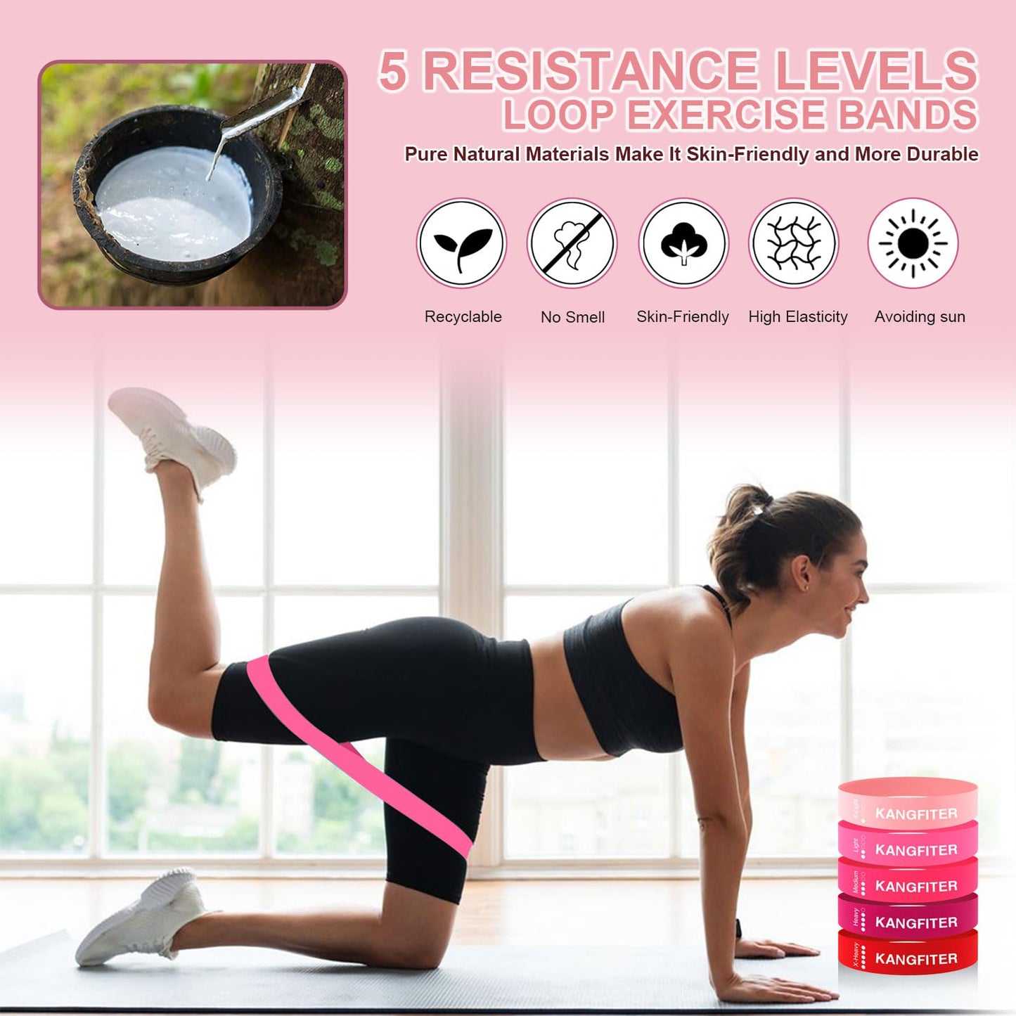 KANGFITER Pilates Ring Set 11 PCS, Magic Circle Yoga Ring, Pilates Ball, Adjustable Ankle Wrist Weights, Resistance Bands, Tape Measure, Pilates Kit Equipment Accessories for Women Home Workouts Yoga