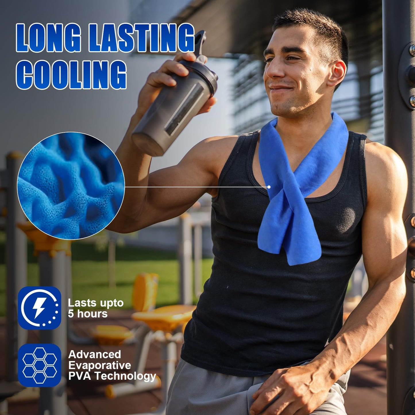 3 Pack Lengthened PVA Cooling Towels for Neck and Face,Instant Ice Cooling Neck Wraps with UPF 50+,Cooling Rags Long-Lasting for Hot Weather,Mini Neck Coolers for Summer Heat