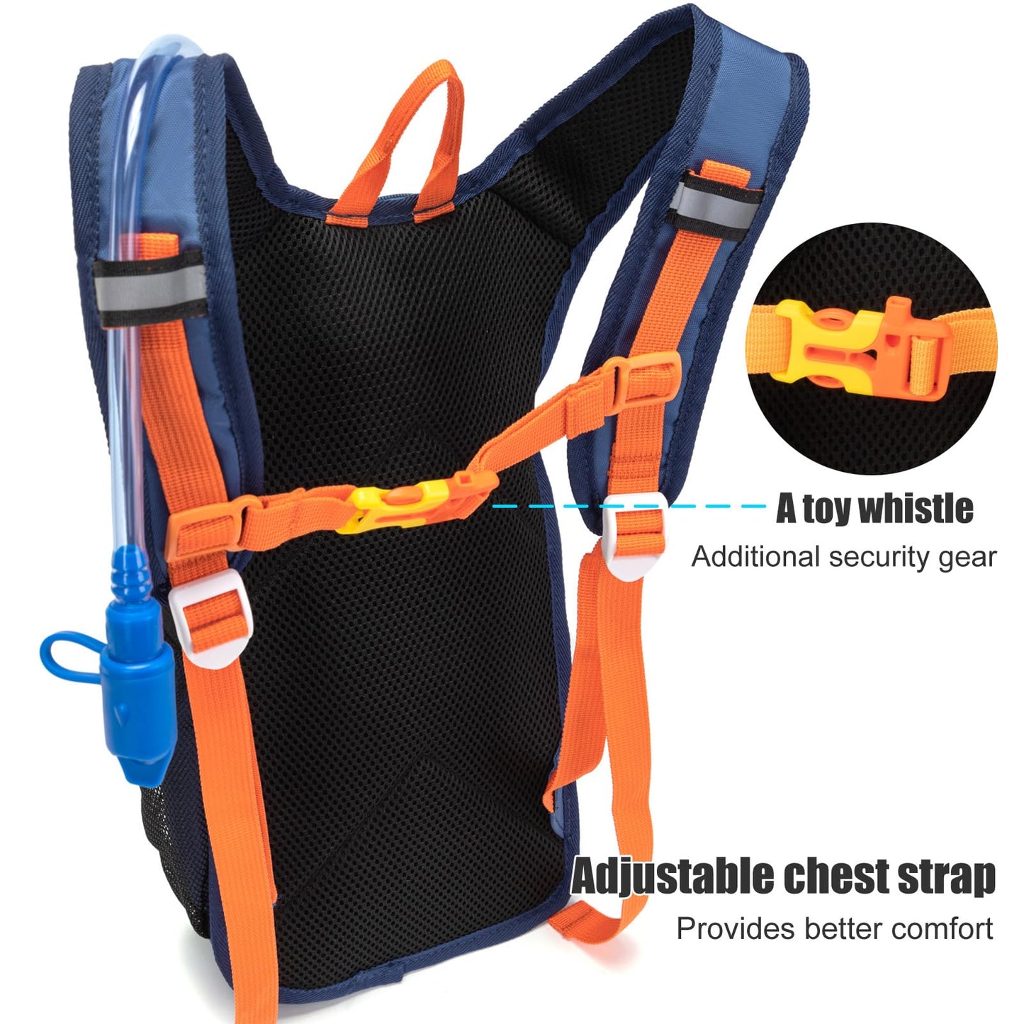 Ivygreen Kids Hydration Backpack, Hiking Backpack for Boys or Girls with 1.5L Water Bladder, Blue