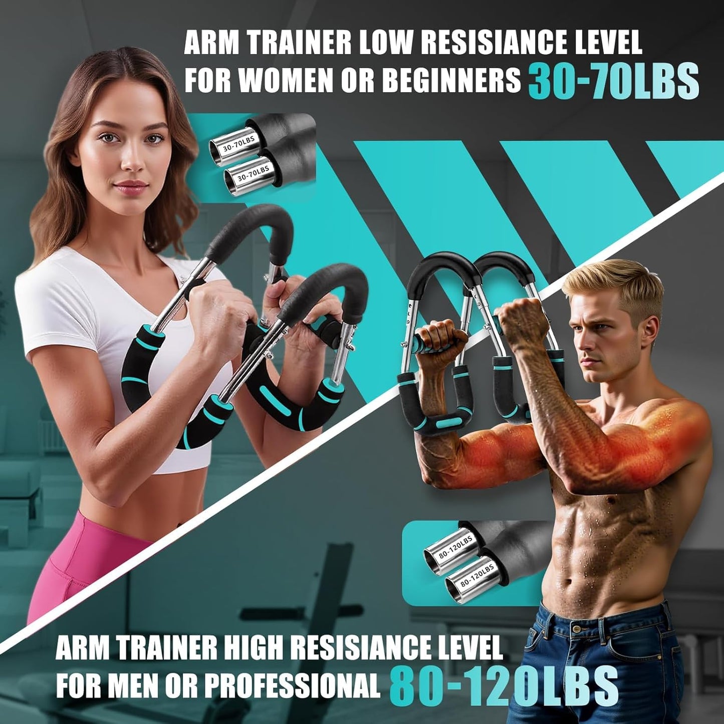 2025 Pro Twister Arm Trainer, Adjustable Power Twister Bar, Chest Shoulder Arm Workout Equipment, Portable Detachable Upper Body Fitness Machine for Home & Gym