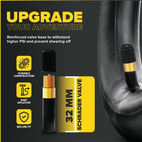 Ultraverse 26 x 4.0 Inner Tube Set with Schrader Valve - Ideal for Mountain Bikes & E-Bikes with 26-Inch Fat Tires - Durable & Reliable Performance- 2 Pack with tyre levers