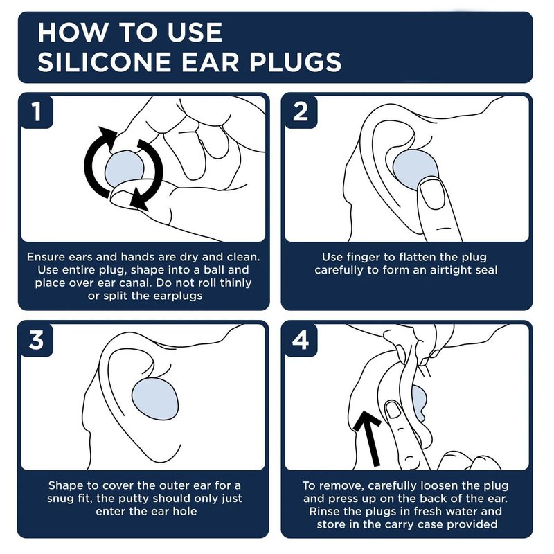 Gyonyx 4 Pair Moldable Silicone Ear Plugs for Swimming, Sleeping, Concerts, Reusable Waterproof Swimming Ear Plugs for Adult, Men, Women, Water Play Accessories for Surfing, Floating, Pool