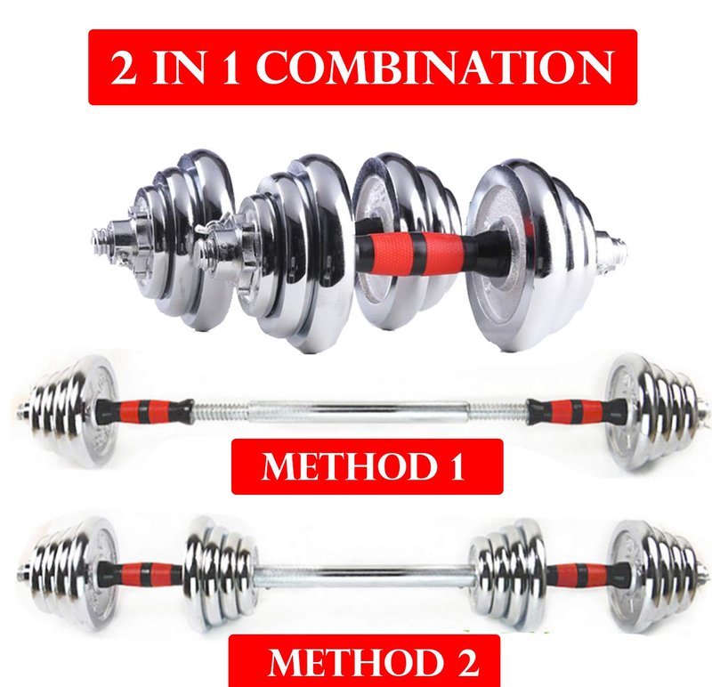 click2go Cast Iron Adjustable Dumbbells Weight Set Dumbbell Barbell Set (110LB/66LB), Weight with Connecting Rod 2 in 1 Home Body Workout Exercise Equipment for Men and Woman… (44)