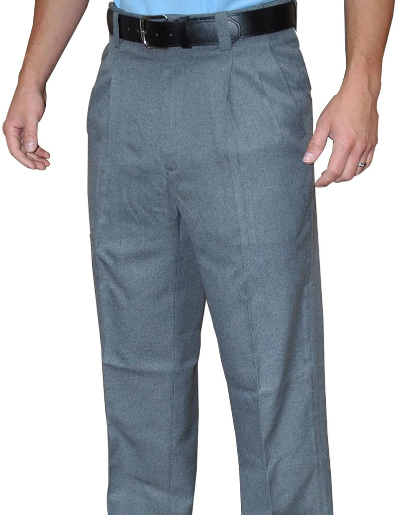 Smitty | BBS-375 | Pleated Combo Pants w/Expander Waist Band | Baseball Softball | Umpire's Choice! (Heather Gray, 44)