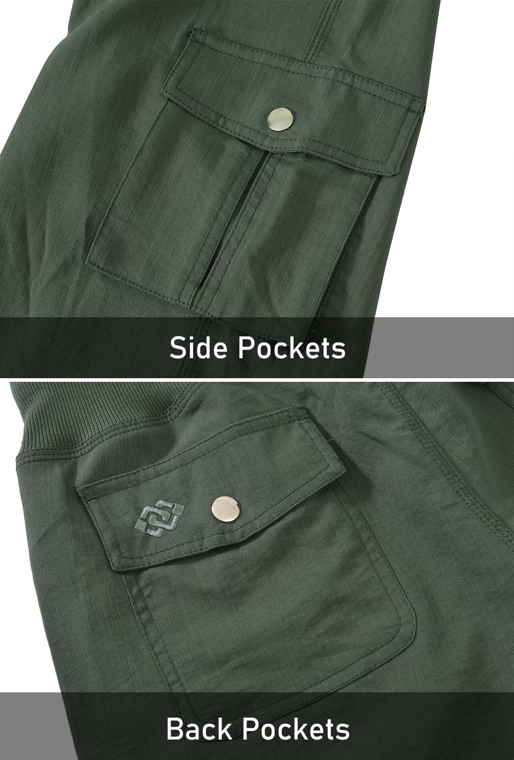 MoFiz Womens Capris with Pockets Loose Fit Casual Capri Pants Dressy Lightweight Ladies Baggy Cargo Pants for Hiking Army Green 3XL