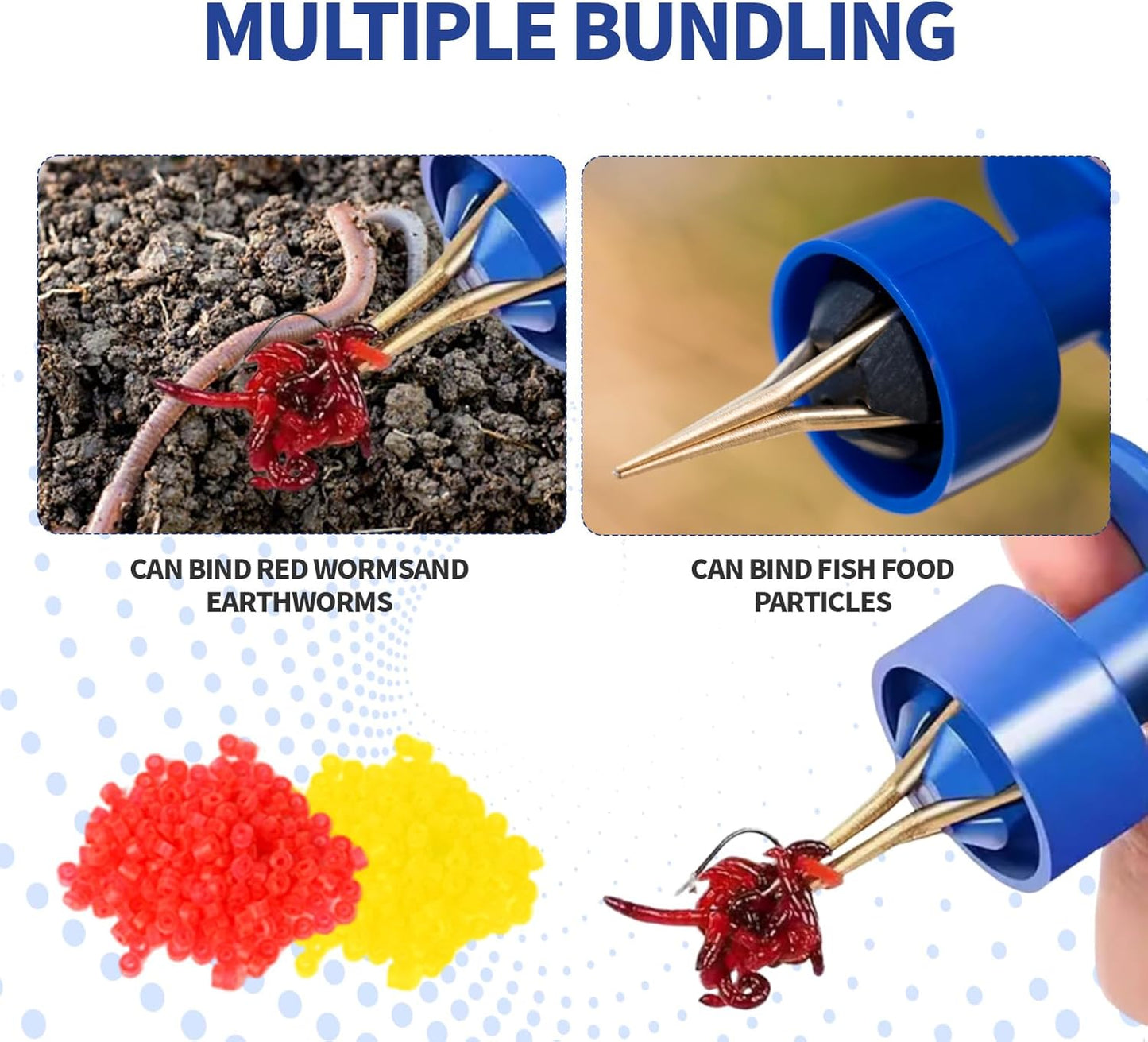 2X Pellet Bander Tool Set, 500pcs Skin Tag Rubber Band for Fishing Terminal Tackle,Bander Tool Micro Bait Bands Banding Match Coarse Fishing Terminal Tackle Set