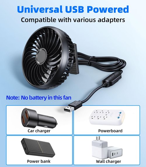 scenein Magnetic Golf Cart Fans That Blow Cold Air, Portable Usb Fan for Golf Cart Cooler 360° Rotatable Compatible with Yamaha, Ezgo, Club Car, Forklift, Cruise Ship, Golf Cart Accessories for Women