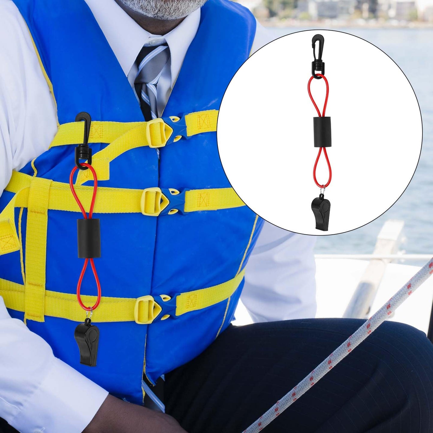 1pcs Boat Whistle with Lanyard, Whistle with Lanyard for Safety Boat Survival Shrill Loud Blast Emergency Accessory for Boating Marine Life Jacket Lifeguard Hiking Kayak Camping Rescue Signaling