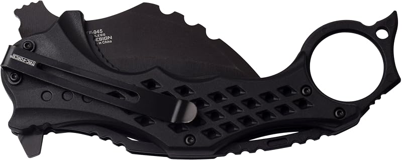 Tac-Force Folding Pocket Knife 8.5" with 3" 3Cr13 Hawkbill Blade – Black ABS, Liner Lock, Flipper, Pocket Clip (Variation: Black 954)