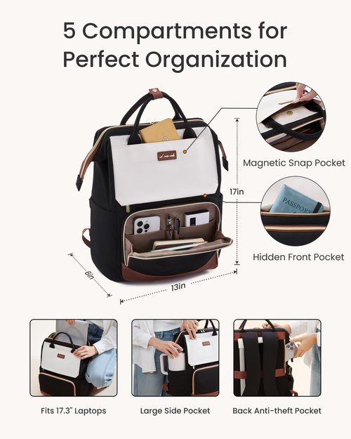 LOVEVOOK Laptop Backpack for Women with Giant Tumbler Holder Pocket, 17 inch Travel Work Backpack Purse for Nurse Teacher, Waterproof School Bag College Bookbag Cute Casual Daypack for Girls