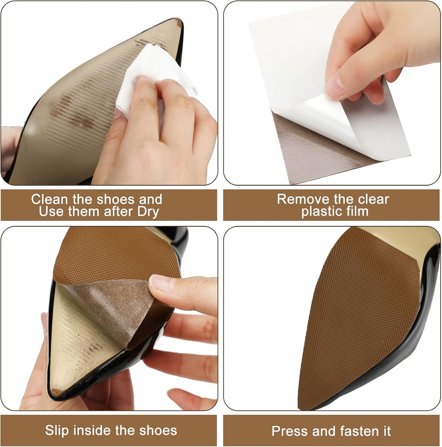 10 Pcs Non-Slip Shoe Pads for Bottom of Shoes Anti-Slip Grips Adhesive Grip Pads Sole Protector 3.1 x 5.1 Inches for Heels Trainers Treads Boots