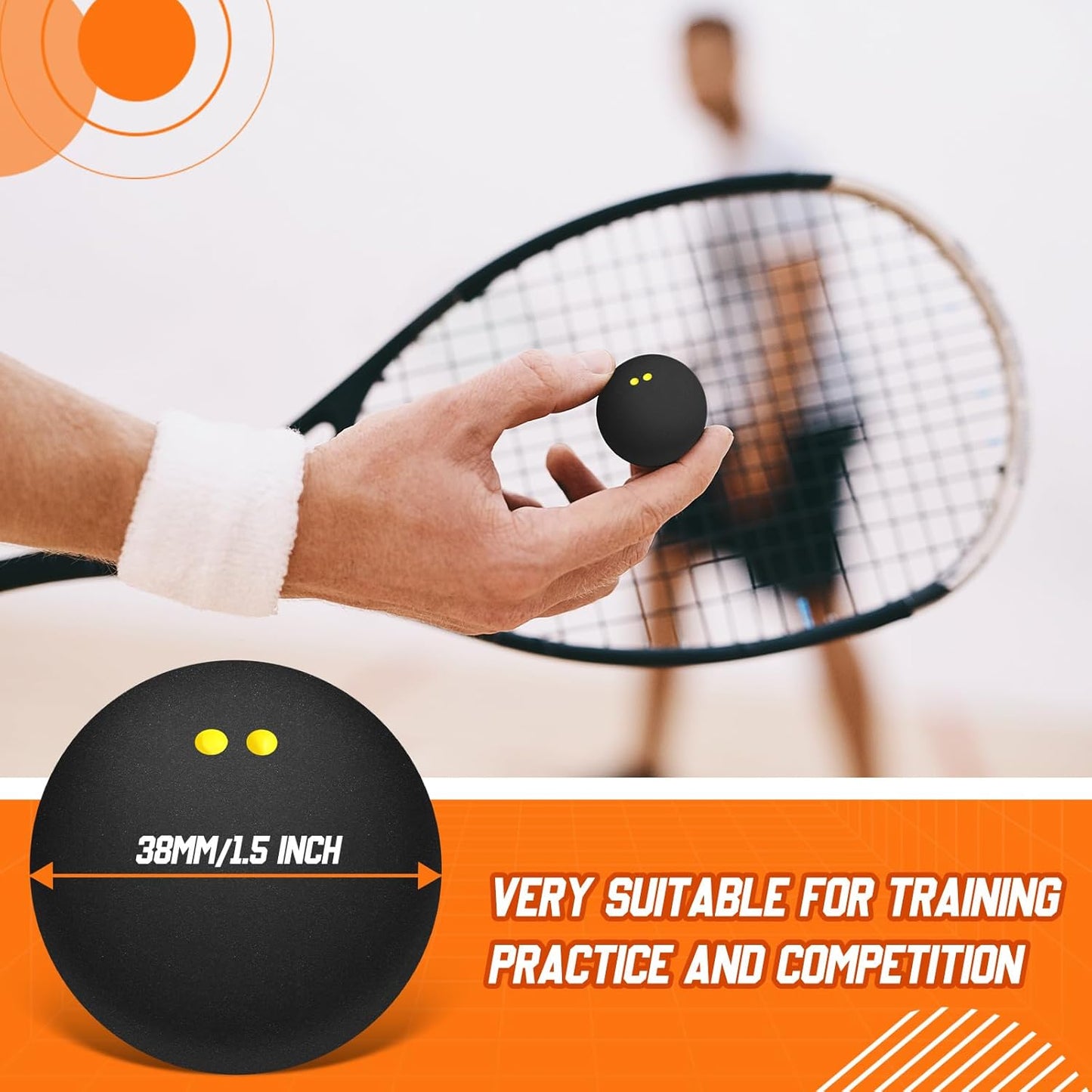 12 Pcs Squash Ball Professional Squash Ball High Reliability Practical to Use Excellent Performance Rubber for Training Practice and Competition
