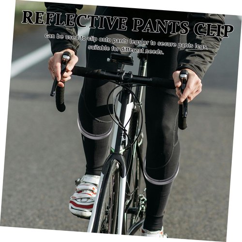 KESYOO Reflective Cycling Pants Clips Leg Band for Bicycle Seats Bike Riding Reflective Straps Cycling Accessory