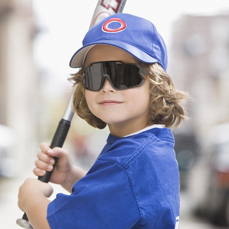 X-TIGER Kids Sunglasses Polarized Youth Baseball Sunglasses for 8-14 boys girls UV400 Sports Softball Cycling Glasses black