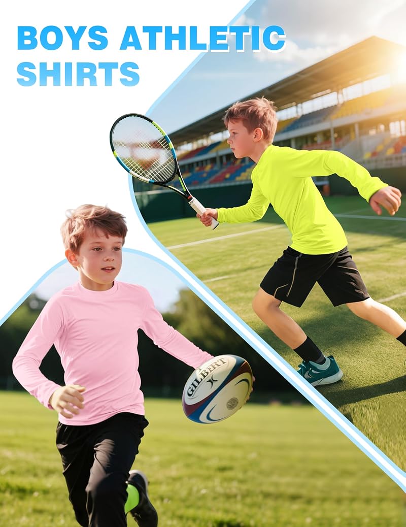 Rash Guard Swim Shirt for Kids Boys & Girls UPF 50+ Quick Dry Neon Yellow 7-8 Years