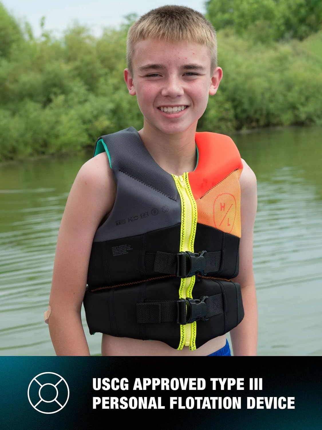 HyperLite Elite Kids Life Jacket, US Coast Guard Approved, Great for Any Water Sports Activity Including Boating, Paddle & Swimming