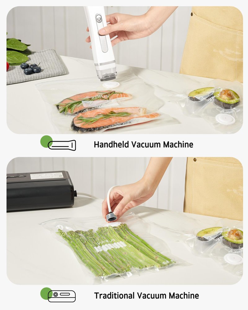 Syntus Vacuum Sealer Bags for Food, 60 Pcs (S+M+L) 8" x 10" and 10" x 13.8" and 11.8" x 13.8" Food Storage Bags for Sous Vide Cooking Microwave Heating, Air Valve Zipper Bags