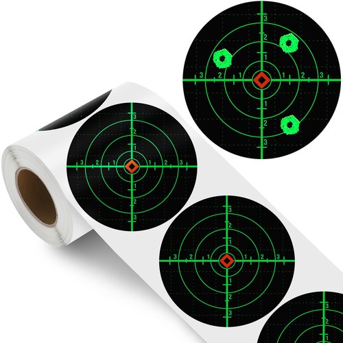 NYEONHRT 100Pcs 6" Targets for Shooting Range Splatter Target Stickers, Self Adhesive Shooting Paper Targets with Color Changing Signal Impact Reactive for The Range Pistol Gun Rifle Archery (Green)