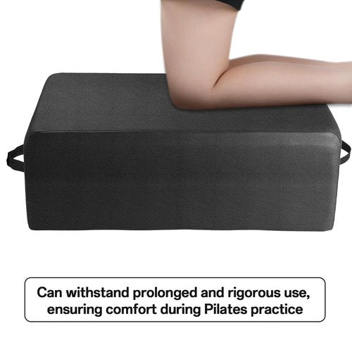 Pilates Box for Reformer,Pilates Reformer Machine/Home Use Pilates Bed 25.6x16.5x7.9 in Premium PU and Wood Pilates Sitting Box for Exercises That Improve Range of Motion and Flexibility(Black)
