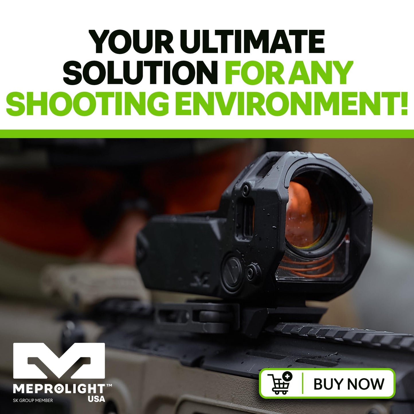 Meprolight Mepro M22 Self-Illuminated Reflex Sight, 3.5/40 MOA Bullseye, Amber Reticle, Fiber-Optic & Tritium, Night Vision Compatible, Rugged Design (56223200)